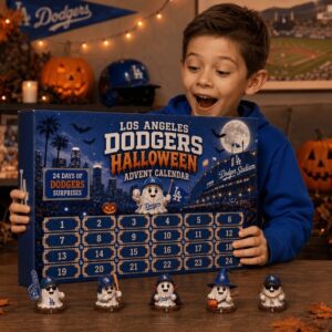 Los Angeles Dodgers Halloween 2026 Advent Calendar - middle section of box and two rows of figurines