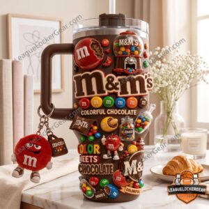 M&M's Colorful Chocolate Tumbler With Plush Toy - close up of top and gumball machine