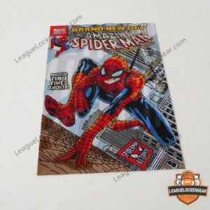 Marvel Spider-Man Brand New Day Comic Cover Blanket - close up on the top left section