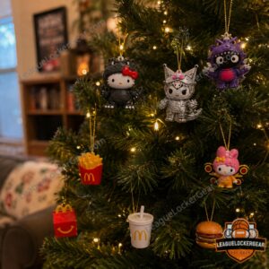 McDonald's Hello Kitty x Godzilla Happy Meal Advent Calendar - row of twelve character figures