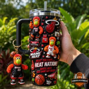Miami Heat Heat Culture Tumbler showing mascot Burnie and team logo