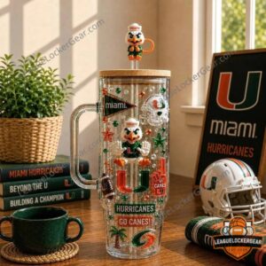 Miami Hurricanes 40oz Tumbler Tumbler With Handle - full product view