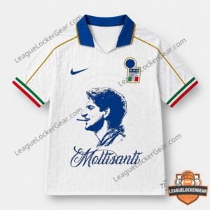 Michael Imperioli Christopher Moltisanti Italia Football Jersey - close-up on Moltisanti graphic and script