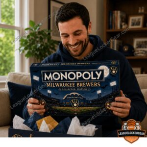 Milwaukee Brewers Halloween American Family Field Monopoly Board Game - close-up of game box, board corner