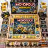 Minions & Monster 2026 Monopoly Board Game - full view with game pieces, box, and cards