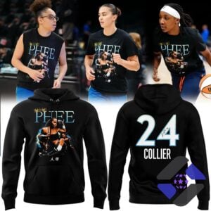 Minnesota Lynx Napheesa Collier Queen of the Court Hoodie - full view with players and front/back mockups