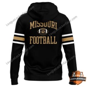 Missouri Tigers Football 100th Anniversary Hoodie - back view with player wearing jersey number 70