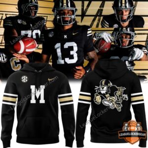 Mizzou Football Special 100th Anniversary Edition Uniforms Hoodie - front and back view with players