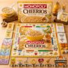 Monopoly Cheerios Monopoly Board Game - full overhead view with game pieces and cards