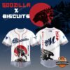 Montgomery Biscuits Godzilla King of the Monsters Baseball Jersey - front and back display