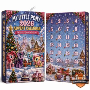 My Little Pony 2026 Advent Calendar - close-up of box front, characters, and castle
