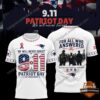 New England Patriots 9.11 Patriot Day 25th Anniversary T-Shirt - front and back view