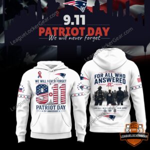 New England Patriots 9.11 Patriot Day 25th Anniversary T-Shirt - background detail