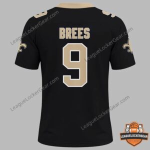 New Orleans Saints Drew Brees Football Jersey - player Drew Brees celebrating with a child
