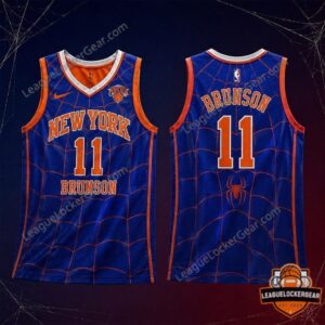 New York Knicks Jalen Brunson Spider-Man Basketball Jersey