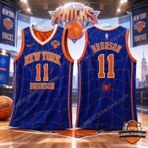 New York Knicks Jalen Brunson Spider-Man Basketball Jersey