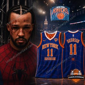 New York Knicks Jalen Brunson Spider-Man Basketball Jersey