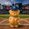 New York Yankees Bear Shaped Glass Tumbler with Cap 2026 - front view