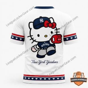 New York Yankees Hello Kitty Baseball T-Shirt - close-up of back design with Hello Kitty graphic