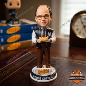 New York Yankees Seinfeld George Costanza Calzone Bobblehead 2026 Giveaway - detailed upper body with calzone