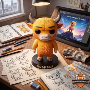 Niu Lai 2026 Small Bull Big Dreams Funko Pop Vinyl Figure - close-up of box top and figure's head