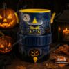 NORTH QUEENSLAND COWBOYS Halloween Spooky Mini Can Cooler - full product view with glowing pumpkins