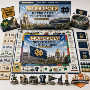 Notre Dame Fighting Irish Monopoly 2026 Board Game - full set display