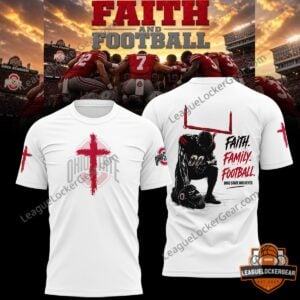 Ohio State Buckeyes Faith Family Football 2026 Limited T-Shirt - front and back design