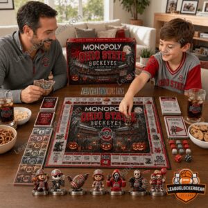 Ohio State Buckeyes Halloween Collector Edition Monopoly Board Game - game box and cap