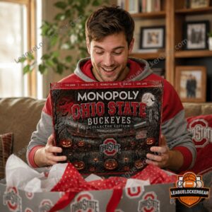 Ohio State Buckeyes Halloween Collector Edition Monopoly Board Game - game board and lantern