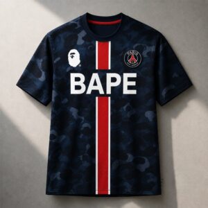 Paris Saint-Germain BAPE Collaboration Jersey Shirt - upper half with stadium lights