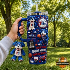 Philadelphia 76ers Sixers Nation Tumbler Plush Toy - close up of top