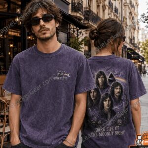 Pink Floyd Dark Side of the Moonlit Night T-Shirt - close-up front logo