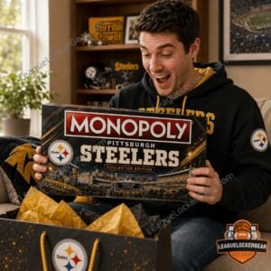 Pittsburgh Steelers Monopoly 2026 Board Game - close-up of game board, box, and stadium model