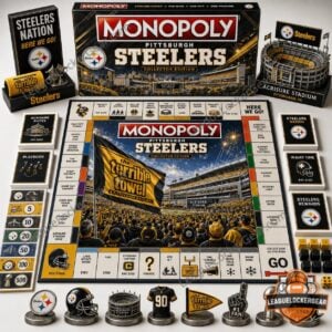 Pittsburgh Steelers Monopoly 2026 Board Game - full overview with box and game pieces