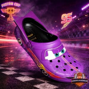 Pixar Cars Ramone Character Crocs Clogs 2026 - single purple clog on a racetrack