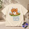 Pomeranian Dog Wang Wang Justice Memorial with Pups T-Shirt - full back view