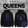 Queens Baseball Club Los Angeles Women's Pro Baseball League Inaugural Season Hoodie - front and back views