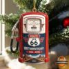 Route 66 100th Anniversary 1926-2026 Commemorative Ornament - hanging on a snowy Christmas tree