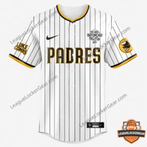 San Diego Padres Luke Combs My Kinda Saturday Night Tour 2027 Baseball Jersey - close-up front view