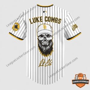 San Diego Padres Luke Combs My Kinda Saturday Night Tour 2027 Baseball Jersey - close-up back view