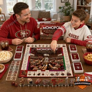 San Francisco 49ers Championship Anniversary Monopoly Board Game - game board properties and cards