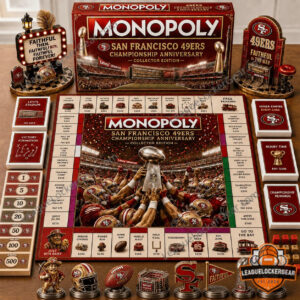 San Francisco 49ers Championship Anniversary Monopoly Board Game - full product display