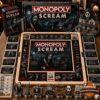 Scream Movie 2026 Monopoly Board Game - complete set displayed on a wooden surface