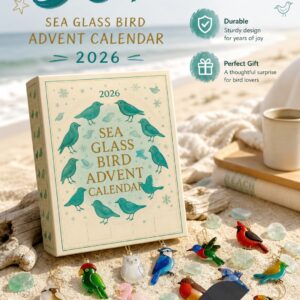 Sea Glass Bird Inspired Design 2026 Advent Calendar - flamingo and hummingbird ornaments