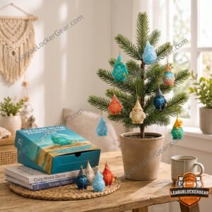 Sea Glass Gnome Advent Calendar 2026 with Handcrafted Charms - arrangement of various gnome ornaments on a