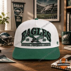 Shane Gillis Philadelphia Eagles Hat 2026 - close-up front view with football