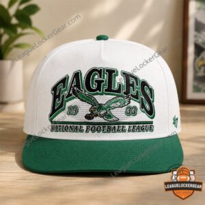 Shane Gillis Philadelphia Eagles Hat 2026 - close-up front view with helmet