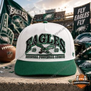 Shane Gillis Philadelphia Eagles Hat 2026 - front view with stadium background