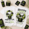 Snoopy Monster Energy Bloom with Kindness Green Floral T-Shirt - front and back designs with branded items